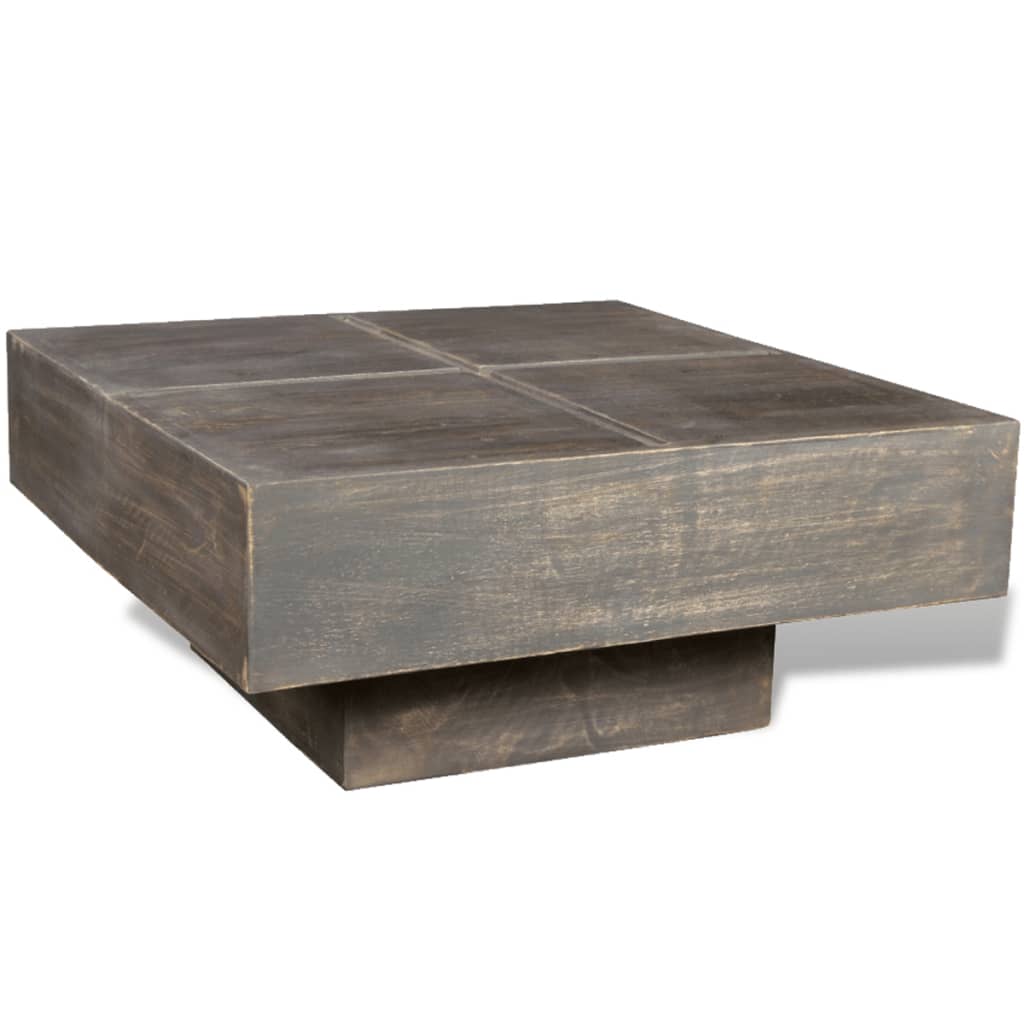Berkfield Coffee Table Dark Brown Square Solid Mango Wood