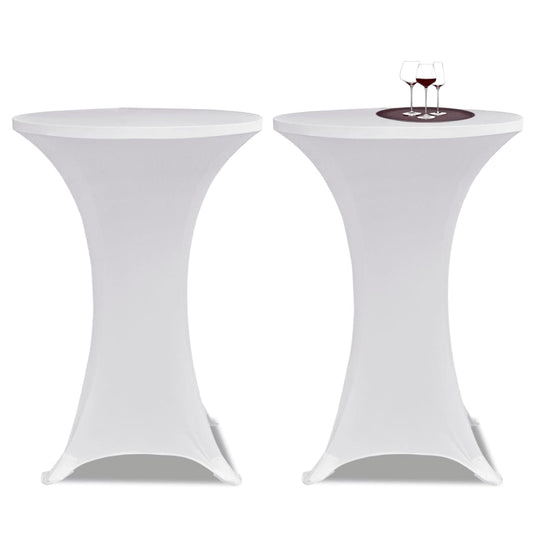 Standing Table Cover �_�”�_70cm White Stretch 2 pcs