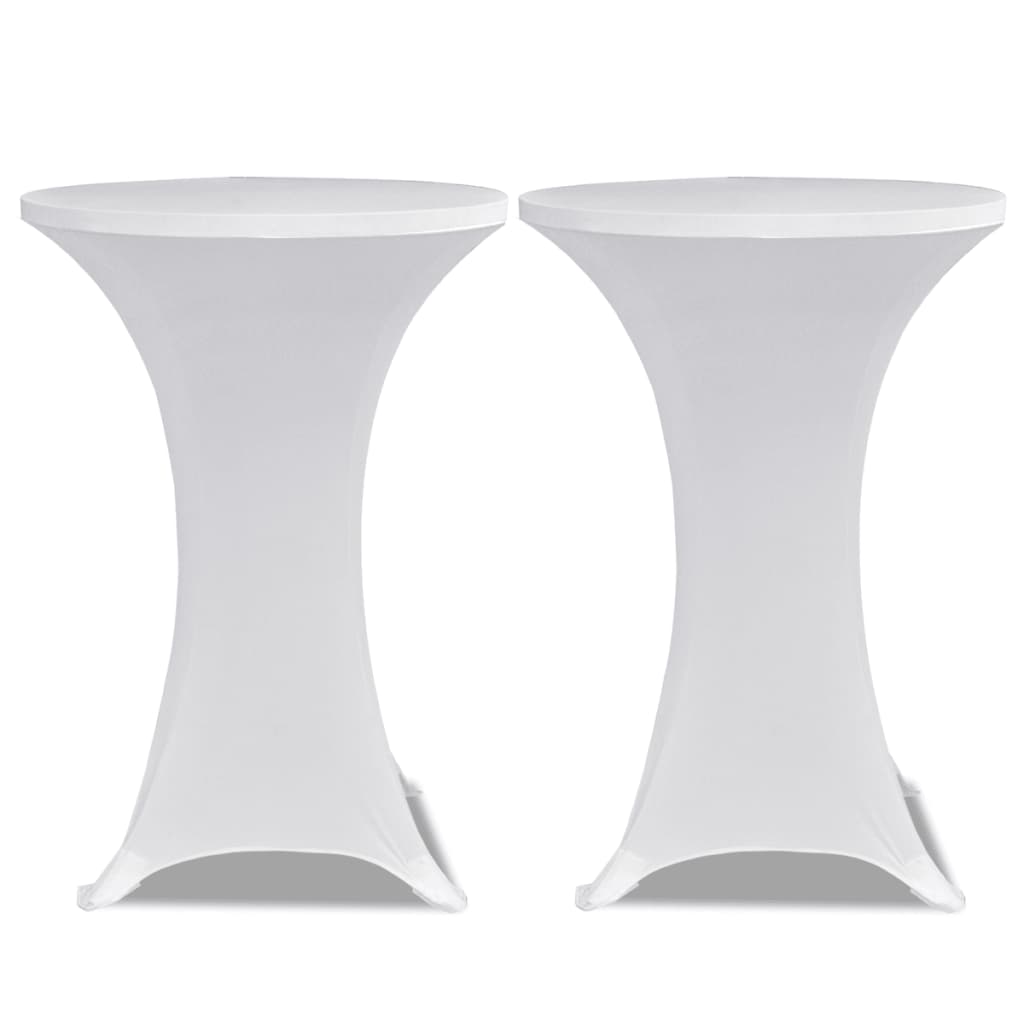 Standing Table Cover �_�”�_80cm White Stretch 2 pcs