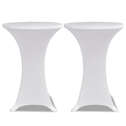 Standing Table Cover �_�”�_80cm White Stretch 2 pcs
