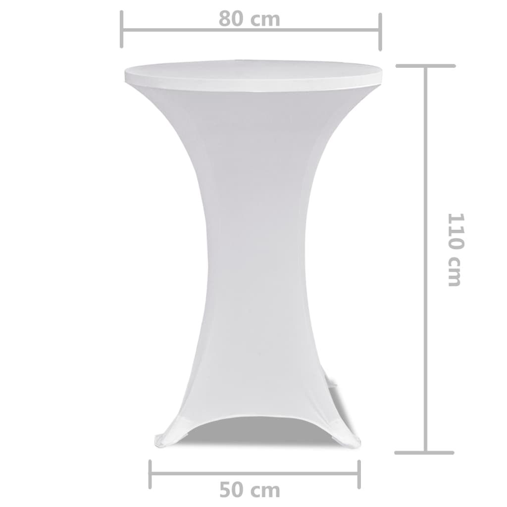 Standing Table Cover �_�”�_80cm White Stretch 2 pcs