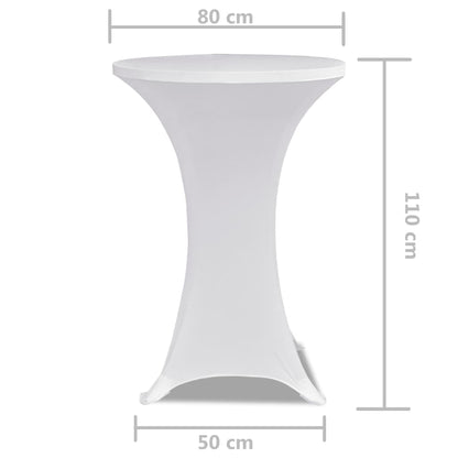 Standing Table Cover �_�”�_80cm White Stretch 2 pcs