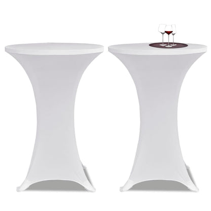 Standing Table Cover �_�”�_80cm White Stretch 2 pcs
