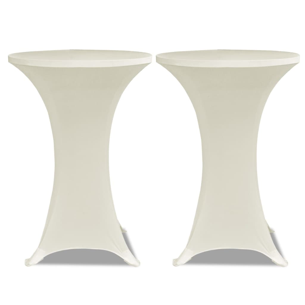 Standing Table Cover �_�”�_70cm Cream Stretch 2 pcs