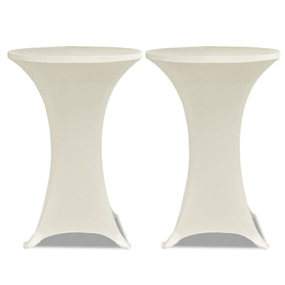 Standing Table Cover �_�”�_70cm Cream Stretch 2 pcs