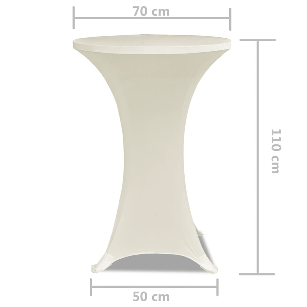 Standing Table Cover �_�”�_70cm Cream Stretch 2 pcs