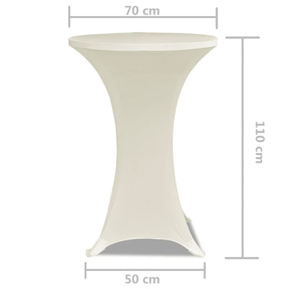 Standing Table Cover �_�”�_70cm Cream Stretch 2 pcs