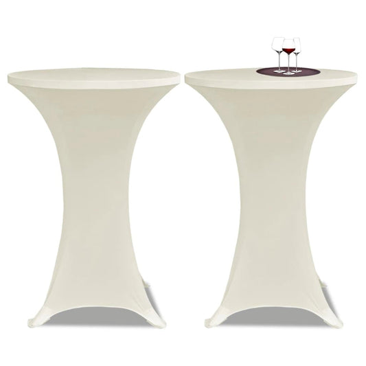 Standing Table Cover �_�”�_70cm Cream Stretch 2 pcs