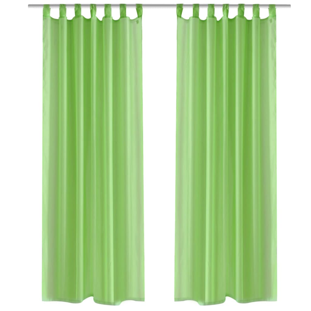 Apple Green Sheer Curtain 140 x 245 cm 2 pcs