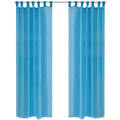 Turquoise Sheer Curtain 140 x 175 cm 2 pcs