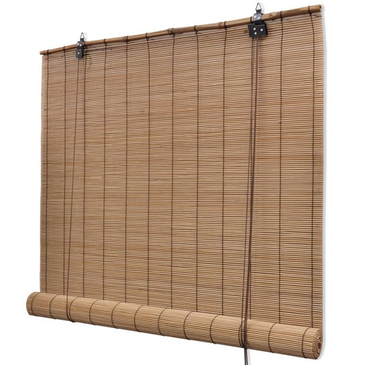 Berkfield Brown Bamboo Roller Blinds 120 x 220 cm