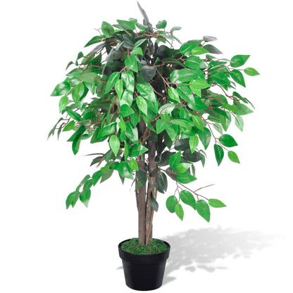 Berkfield Artificial Plant Ficus Tree with Pot 90 cm