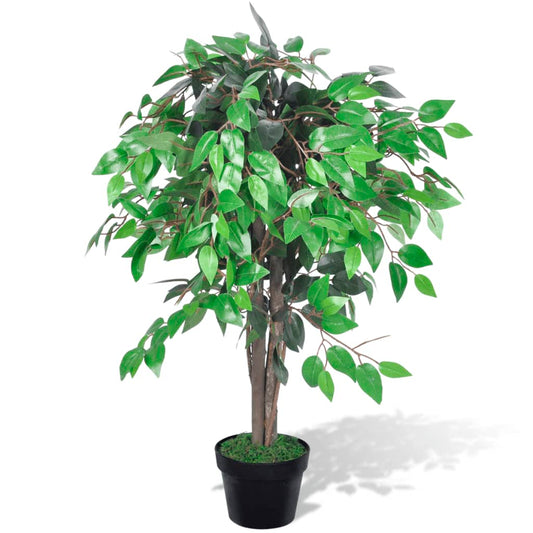 Berkfield Artificial Plant Ficus Tree with Pot 90 cm