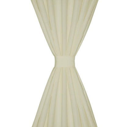 2 pcs Cream Micro-Satin Curtains with Loops 140 x 225 cm