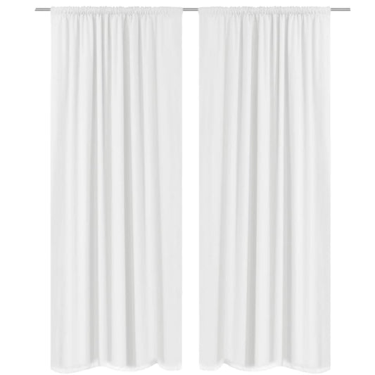 2 pcs White Energy-saving Blackout Curtains Double Layer 140 x 245 cm