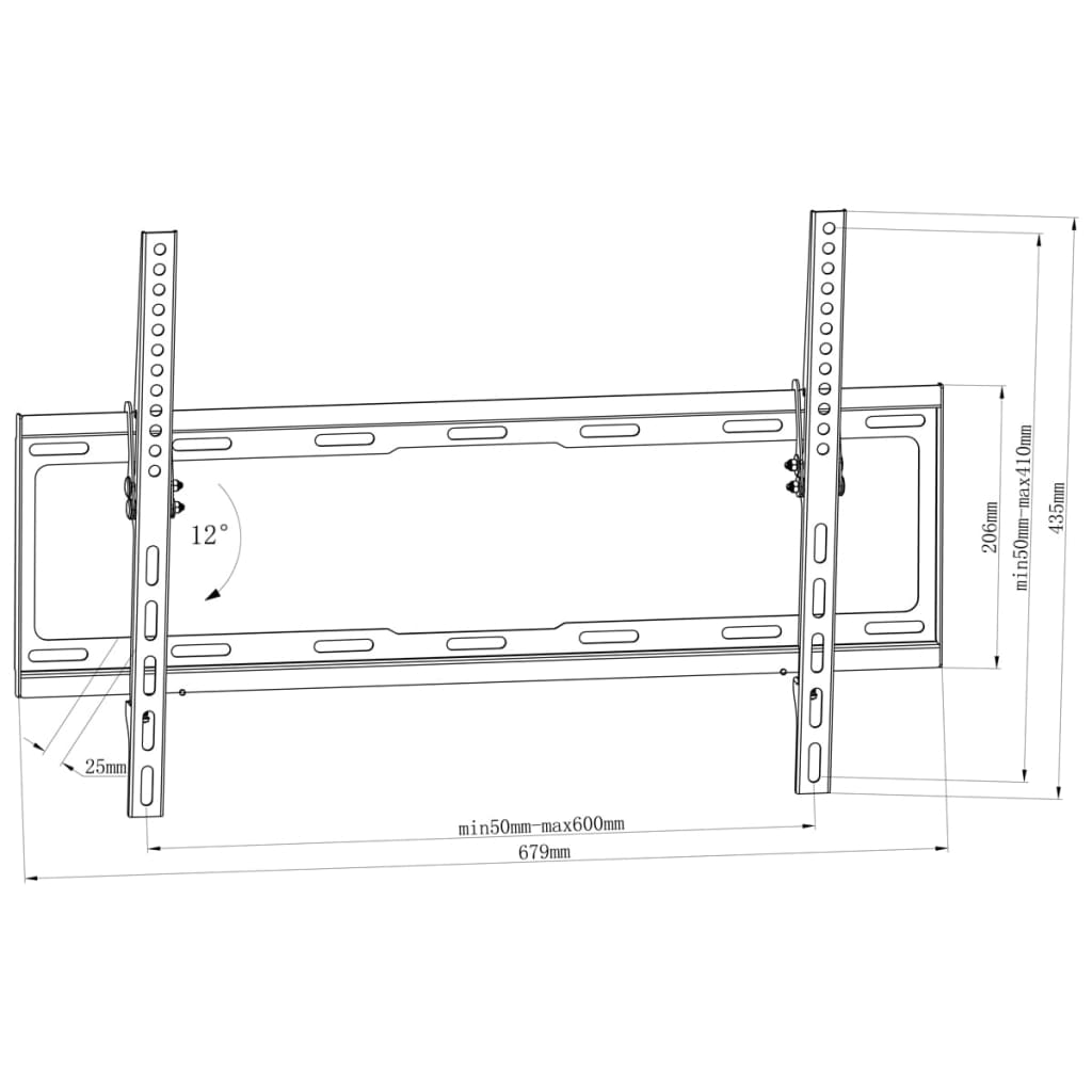 Tilt Wall Mounted TV Bracket 600 x 400 mm 32" - 70"