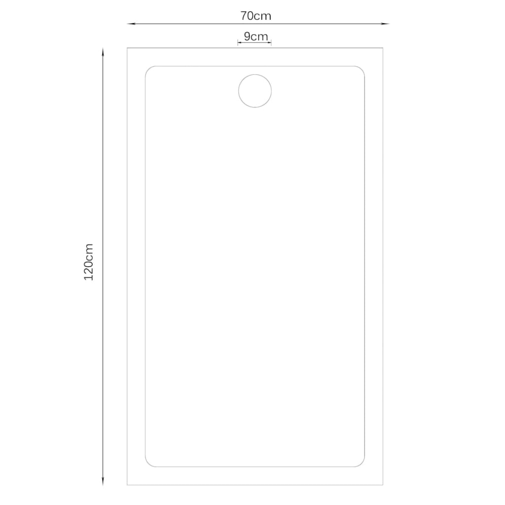 Rectangular ABS Shower Base Tray White 70 x 120 cm