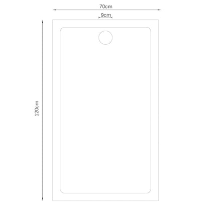 Rectangular ABS Shower Base Tray White 70 x 120 cm