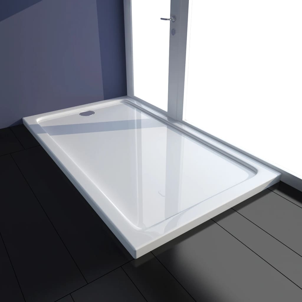 Rectangular ABS Shower Base Tray White 70 x 120 cm