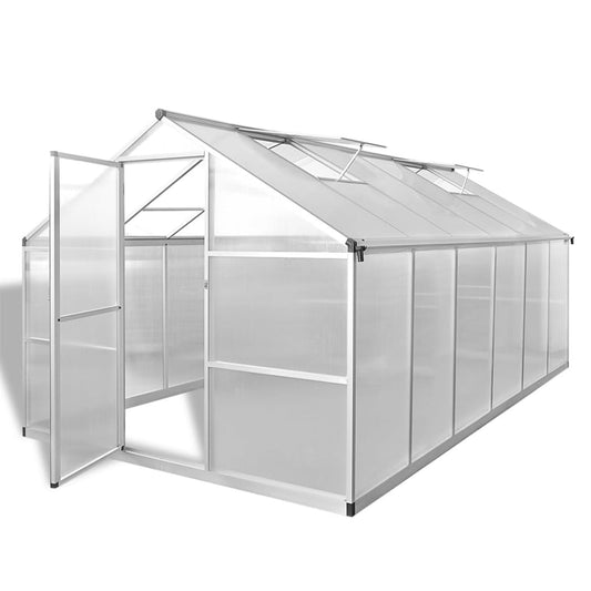 Berkfield Reinforced Aluminium Greenhouse with Base Frame 9.025 m�__