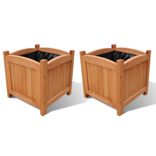 Berkfield Wooden Raised Bed 30 x 30 x 30 cm Set of 2