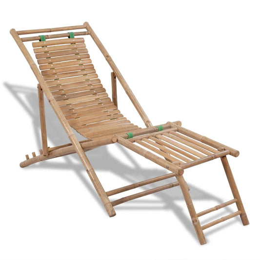 Berkfield Outdoor Deck Chair with Footrest Bamboo