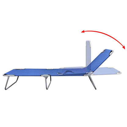 Berkfield Folding Sun Lounger Powder-coated Steel Blue