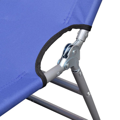 Berkfield Folding Sun Lounger Powder-coated Steel Blue