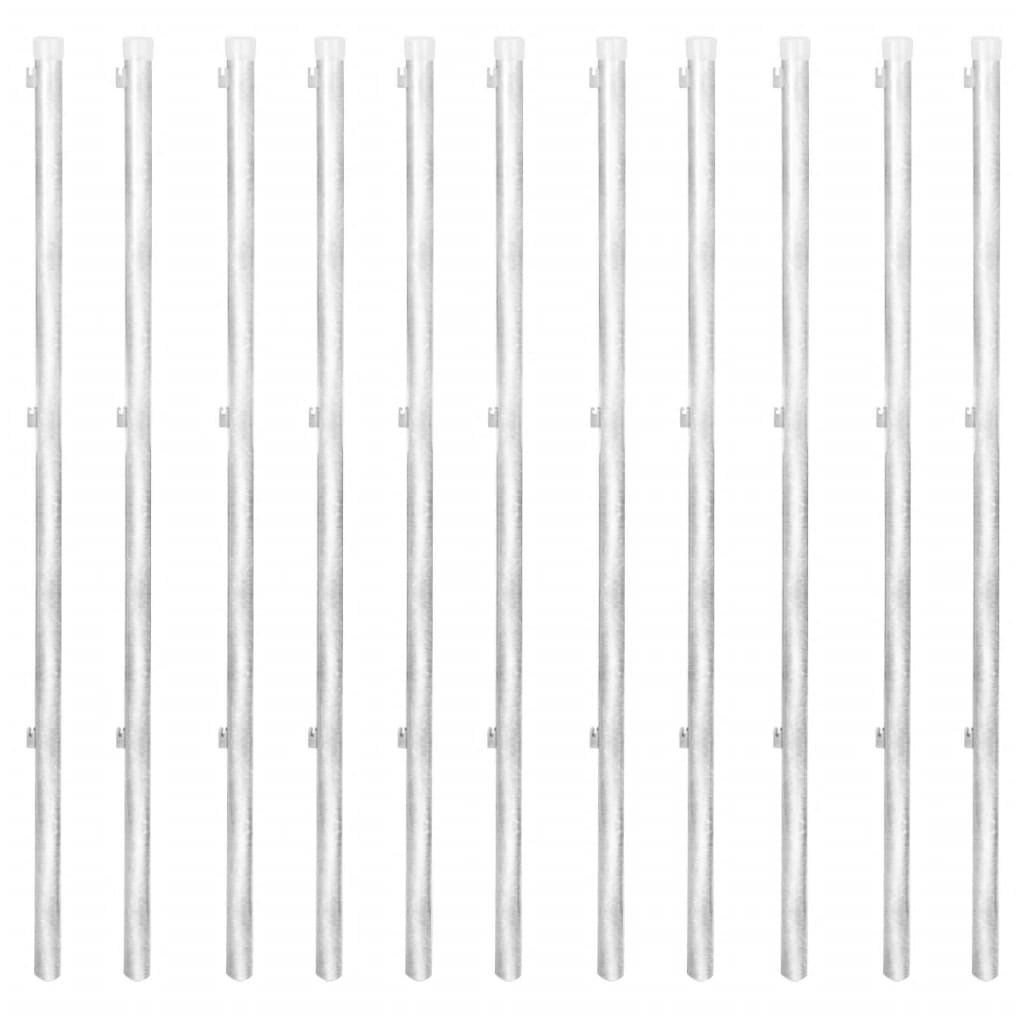 Berkfield Chain Link Fence with Posts Spike Galvanised Steel 25x0.8 m