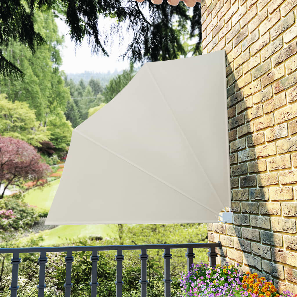 Berkfield Collapsible Balcony Side Awning Cream 140x140 cm