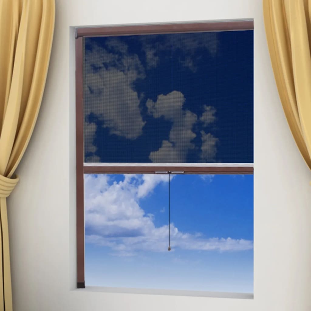 Brown Roll Down Insect Screen for Windows 60 x 150 cm