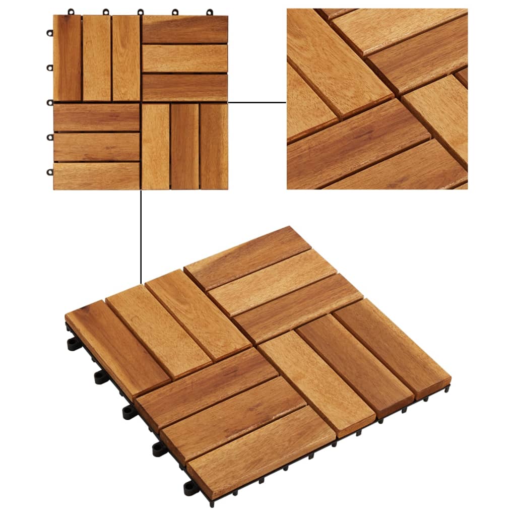 Berkfield 10 pcs Acacia Decking Tiles 30 x 30 cm