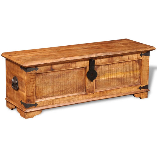 Berkfield Storage Chest Rough Mango Wood