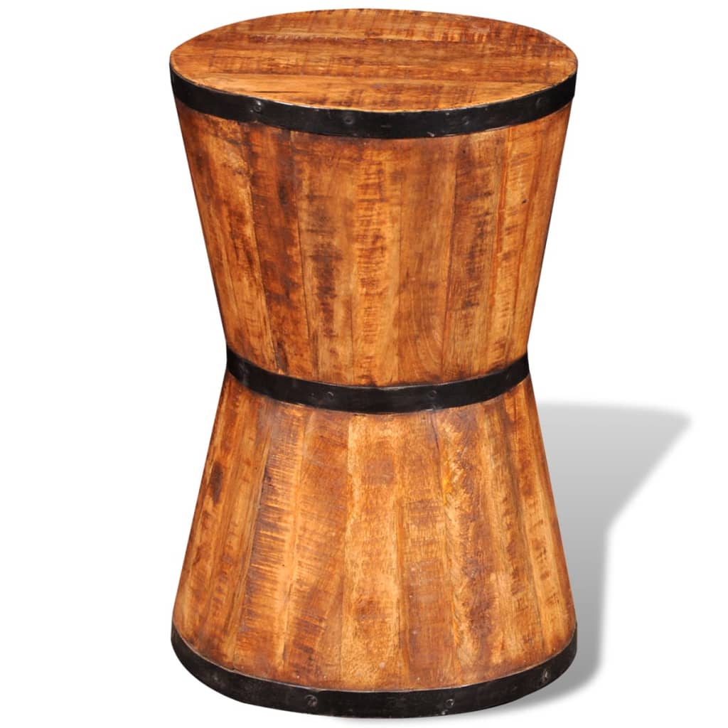 Berkfield Hourglass Stool Rough Mango Wood