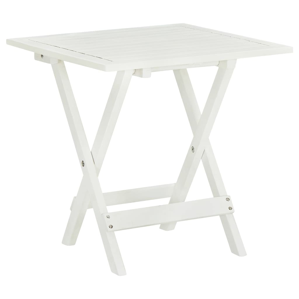 Berkfield Bistro Table White 46x46x47 cm Solid Acacia Wood