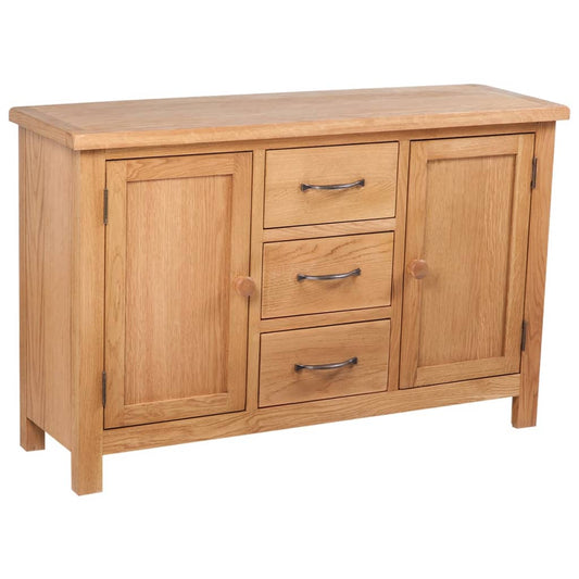 Berkfield Sideboard with 3 Drawers 110x33.5x70 cm Solid Oak Wood