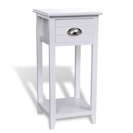 Berkfield Nightstand with 1 Drawer White