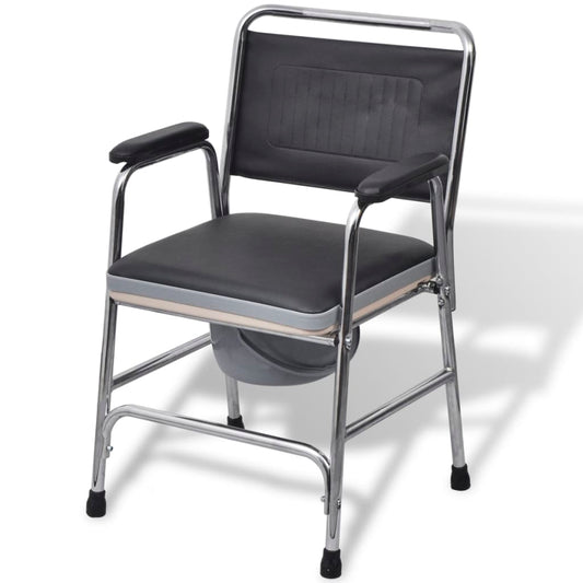 Berkfield Commode Chair Steel Black
