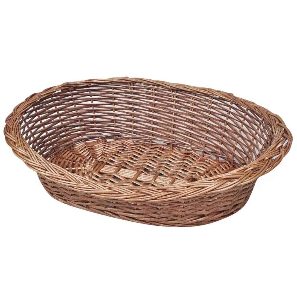 Berkfield Willow Dog Basket/Pet Bed Natural 50 cm
