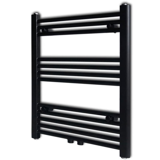 Berkfield Bathroom Heating Towel Rail Radiator Straight 600x764 mm Black