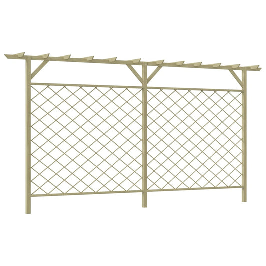 Berkfield Garden Lattice Fence with Pergola Top Wood