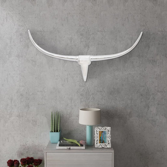 Wall Mounted Aluminium Bull__�_æ_�_s Head Decoration Silver 96 cm