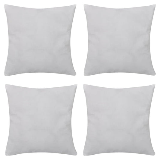 4 White Cushion Covers Cotton 50 x 50 cm