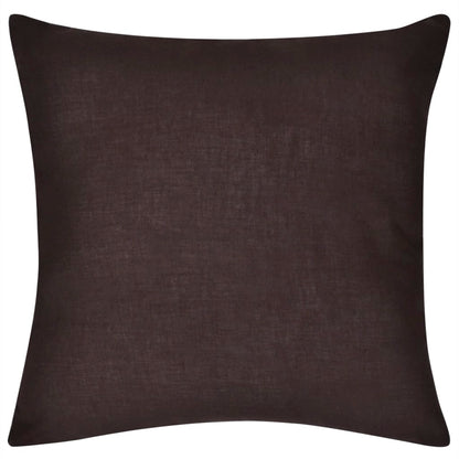 4 Brown Cushion Covers Cotton 50 x 50 cm