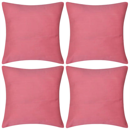 4 Pink Cushion Covers Cotton 50 x 50 cm