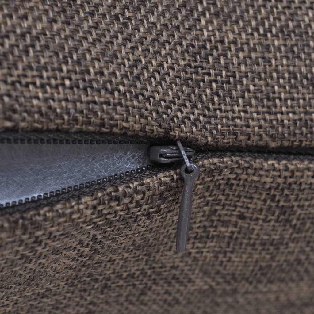 4 Brown Cushion Covers Linen-look 40 x 40 cm