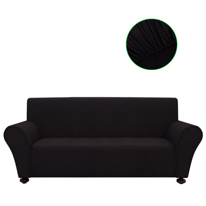 Berkfield Stretch Couch Slipcover Black Polyester Jersey