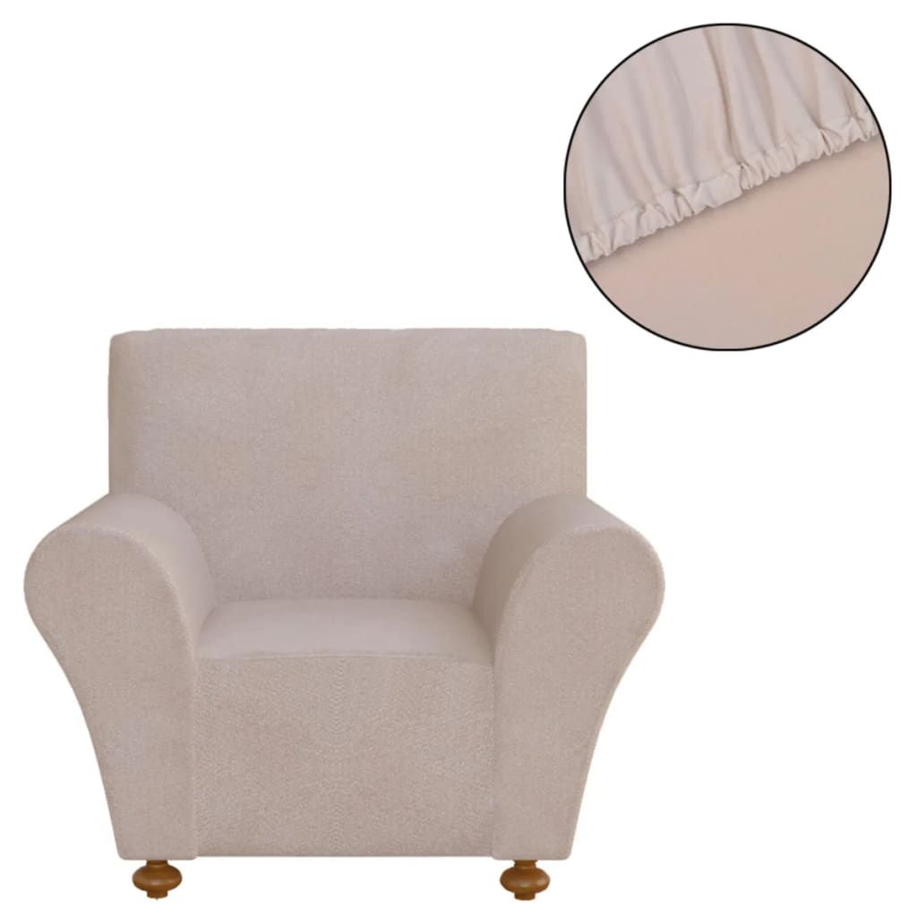 Berkfield Stretch Couch Slipcover Beige Polyester Jersey