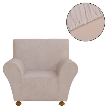Berkfield Stretch Couch Slipcover Beige Polyester Jersey