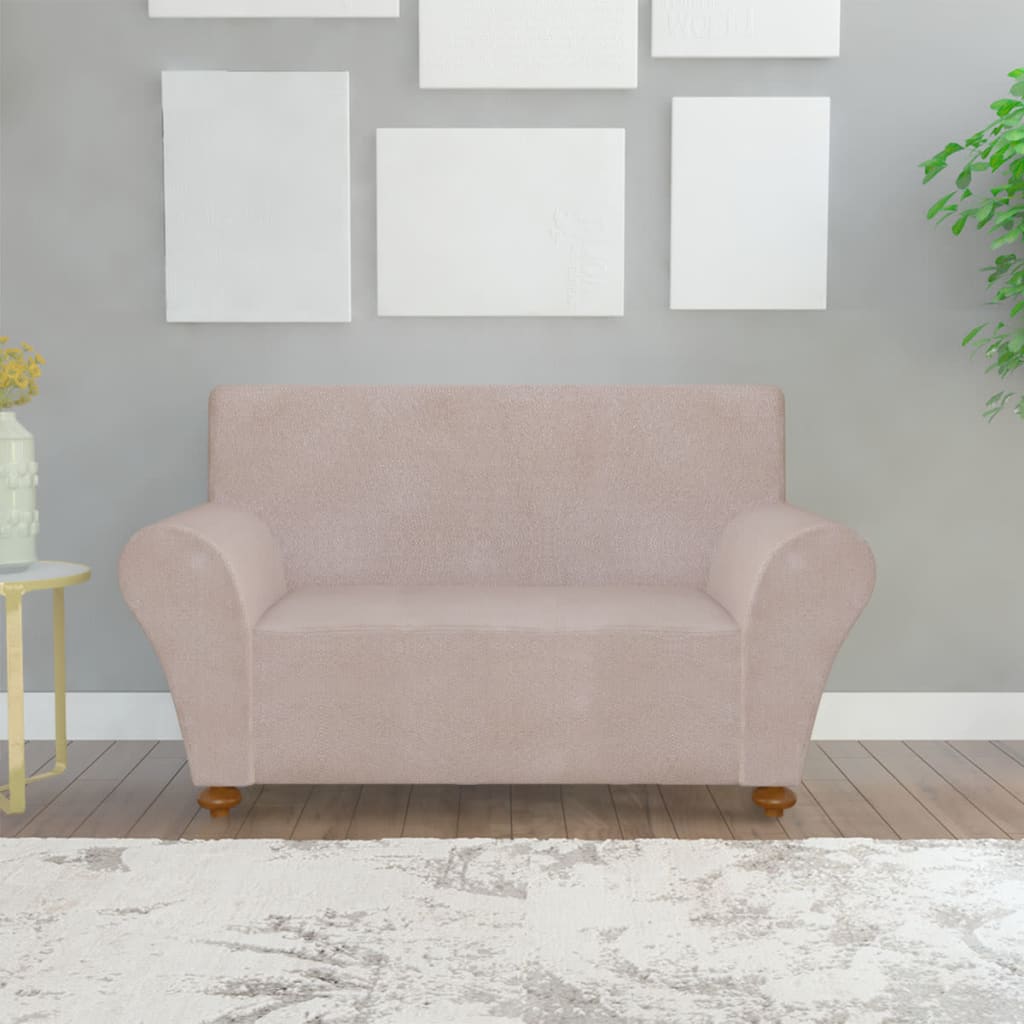 Berkfield Stretch Couch Slipcover Beige Polyester Jersey